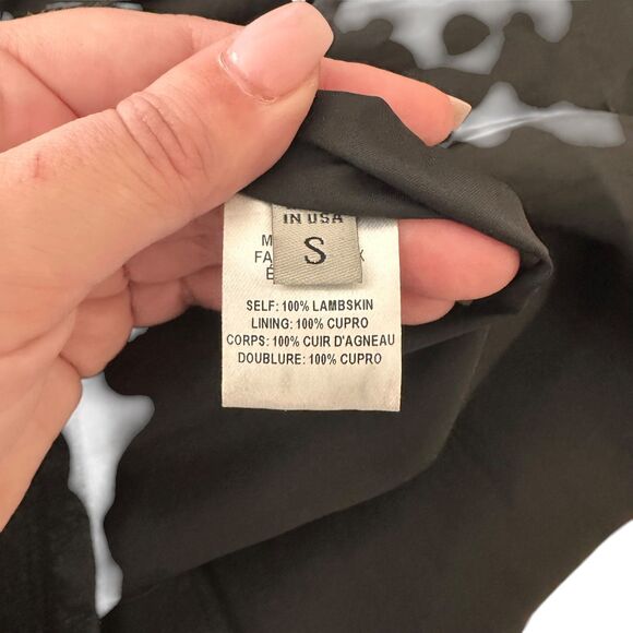 PUBLIC SCHOOL Lambskin Leather Mini Dress Black Small - Picture 3 of 4